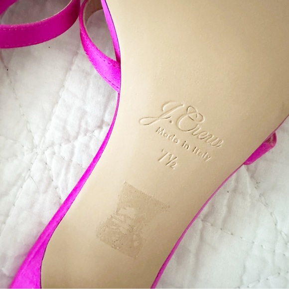 NEW J CREW Strappy Mule Sandals in Satin Bright Berry Pink 7.5 NIB AQ131 - Picture 9 of 10